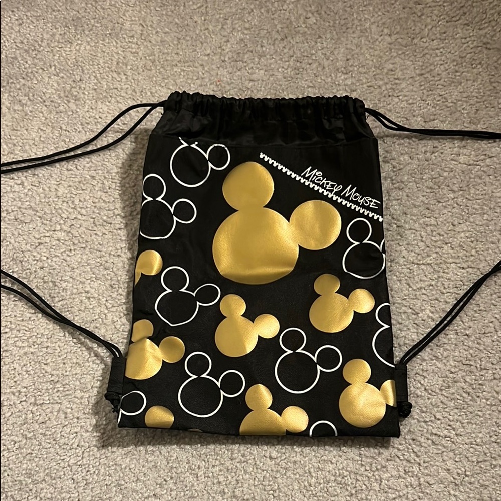 Disney Mickey Mouse Gold Drawstring Bag